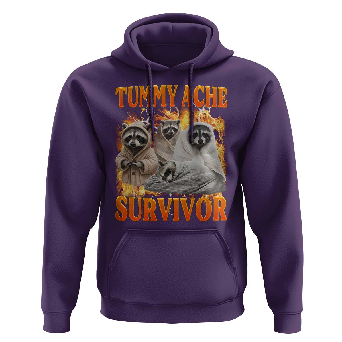 Tummy Ache Survivor Raccoon Meme Hoodie