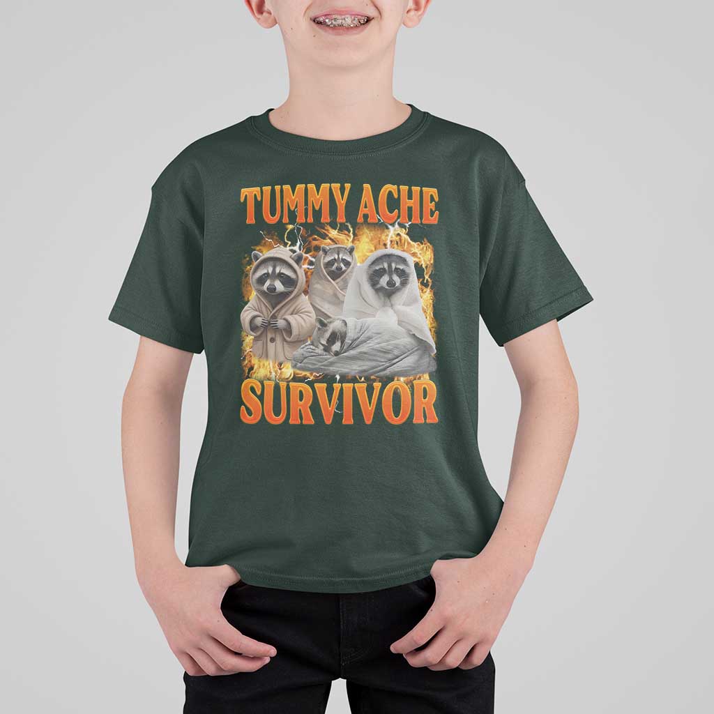 Tummy Ache Survivor Raccoon Meme T Shirt For Kid