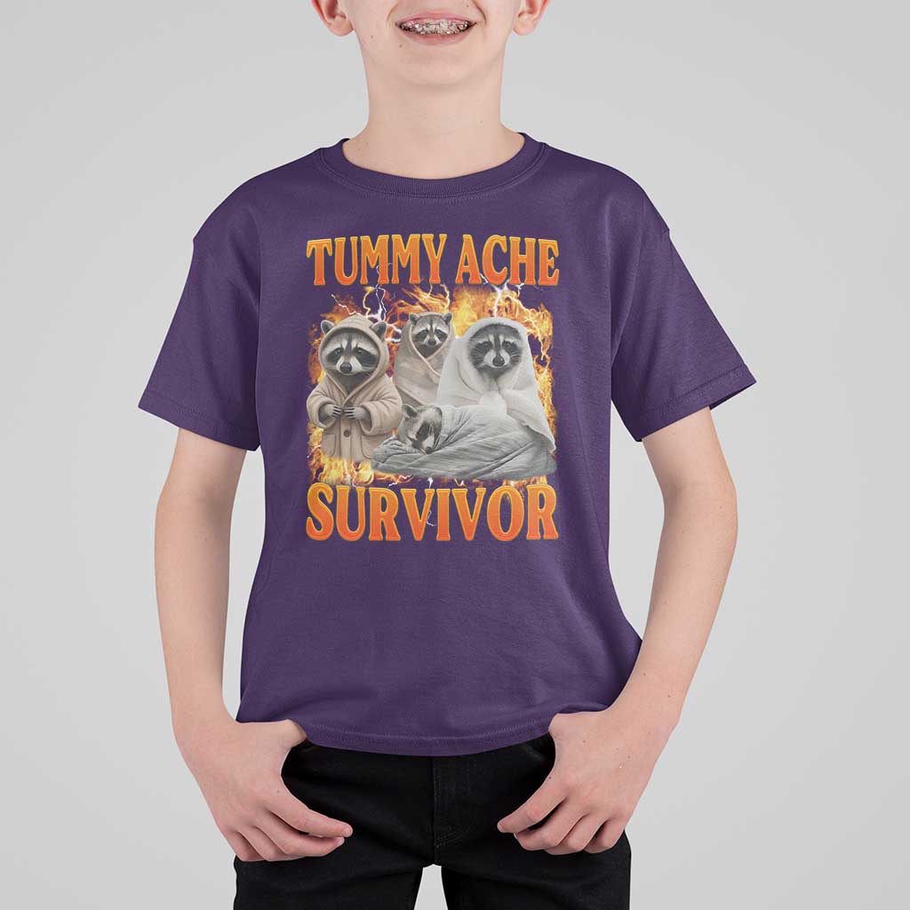 Tummy Ache Survivor Raccoon Meme T Shirt For Kid