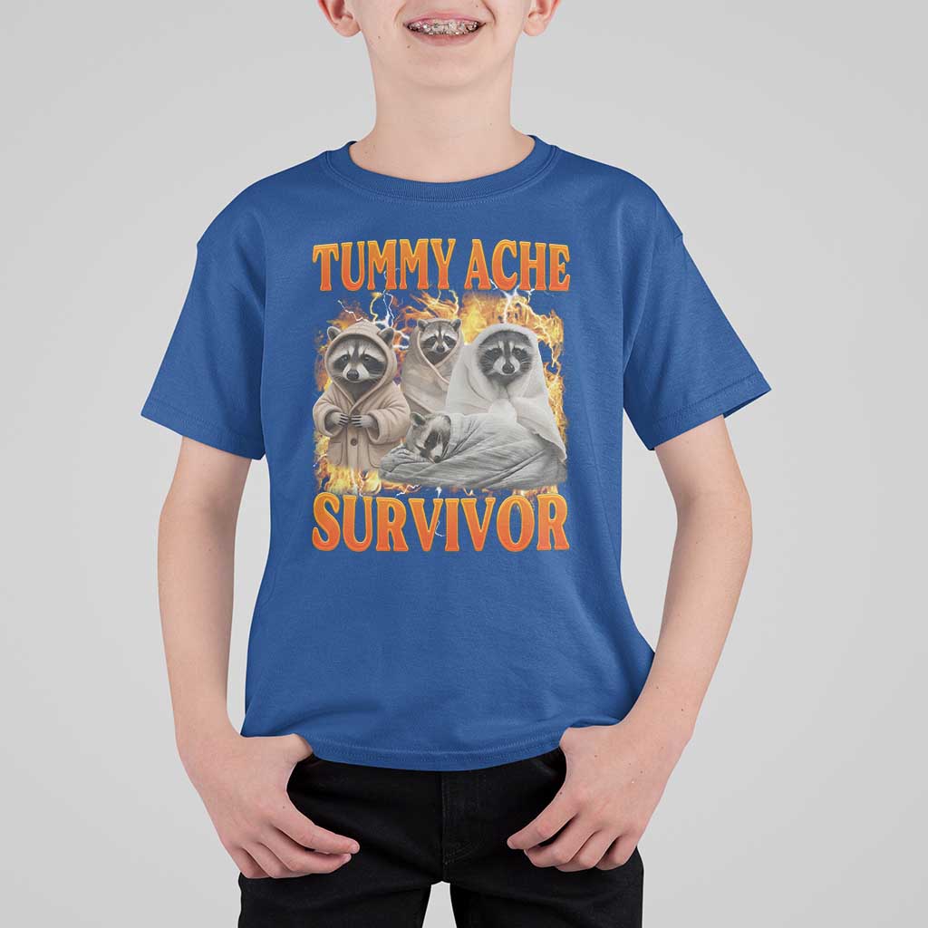 Tummy Ache Survivor Raccoon Meme T Shirt For Kid