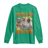 Tummy Ache Survivor Raccoon Meme Long Sleeve Shirt