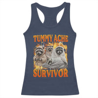 Tummy Ache Survivor Raccoon Meme Racerback Tank Top