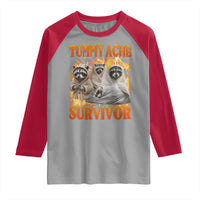 Tummy Ache Survivor Raccoon Meme Raglan Shirt