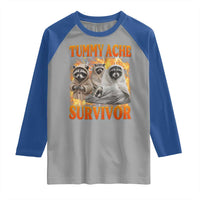 Tummy Ache Survivor Raccoon Meme Raglan Shirt