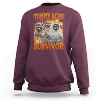 Tummy Ache Survivor Raccoon Meme Sweatshirt
