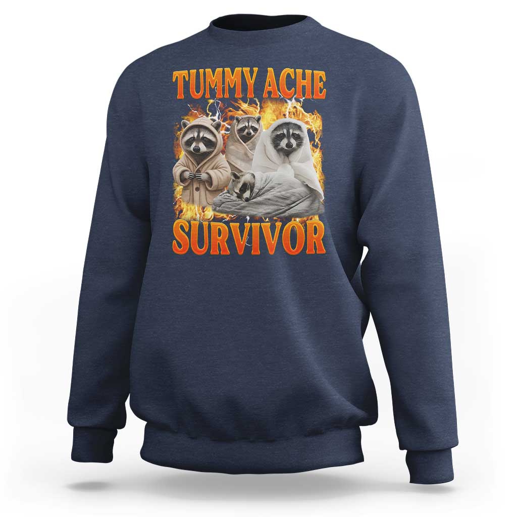 Tummy Ache Survivor Raccoon Meme Sweatshirt
