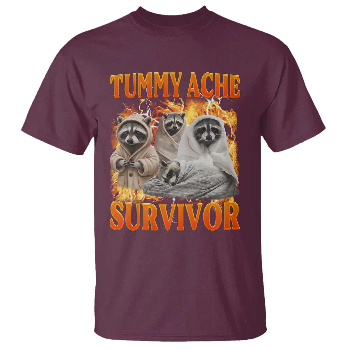 Tummy Ache Survivor Raccoon Meme T Shirt