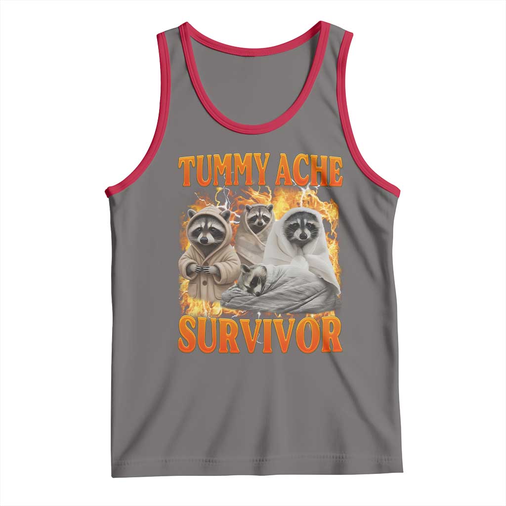 Tummy Ache Survivor Raccoon Meme Tank Top