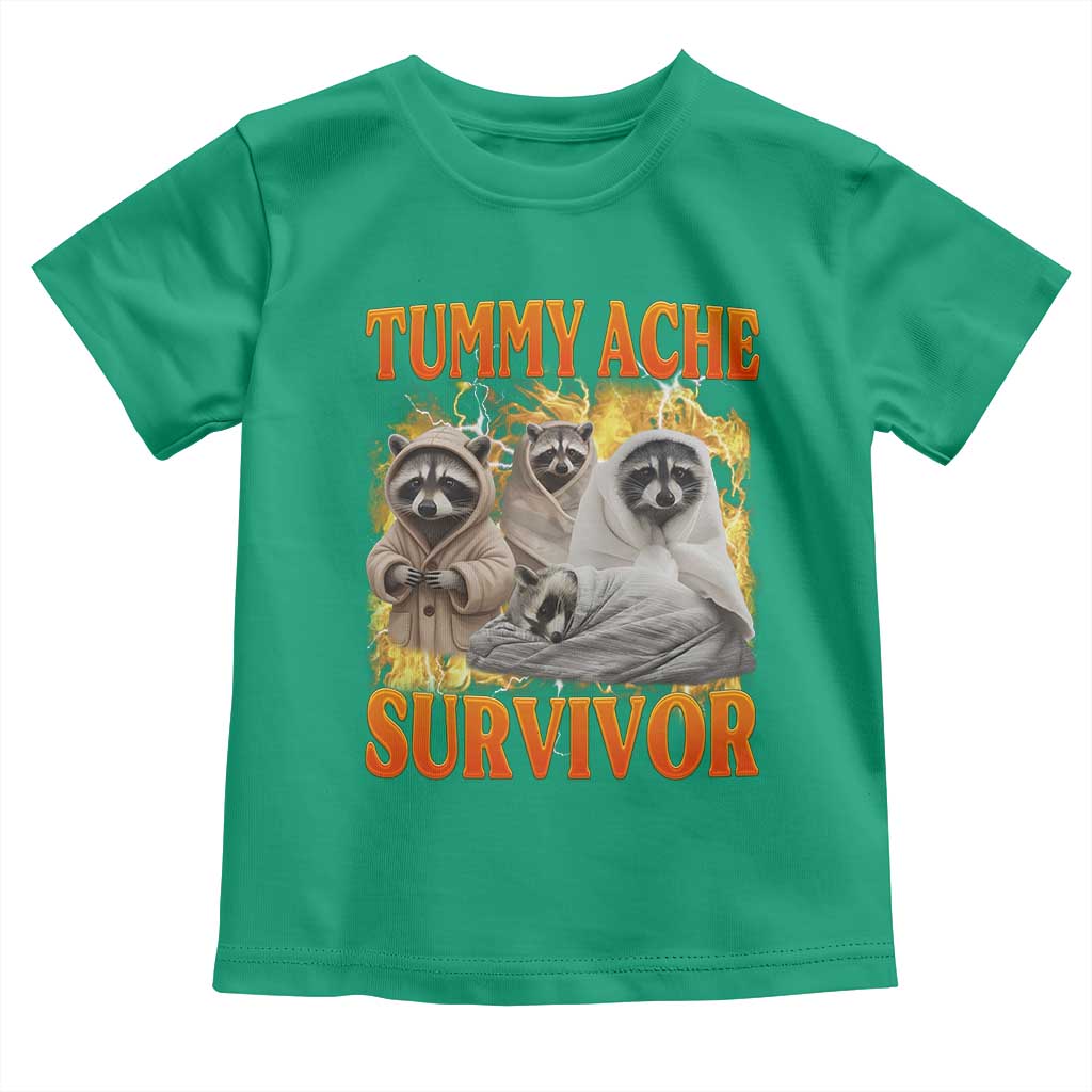 Tummy Ache Survivor Raccoon Meme Toddler T Shirt