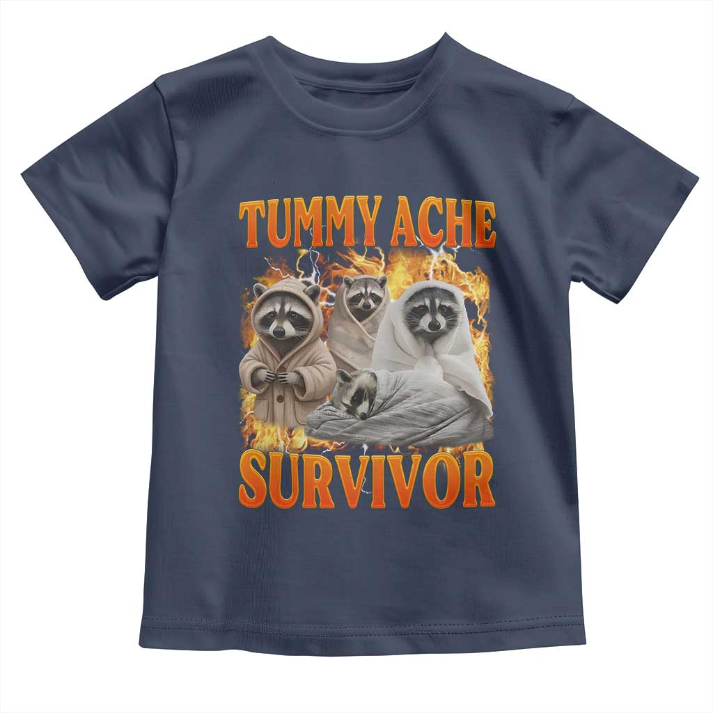 Tummy Ache Survivor Raccoon Meme Toddler T Shirt