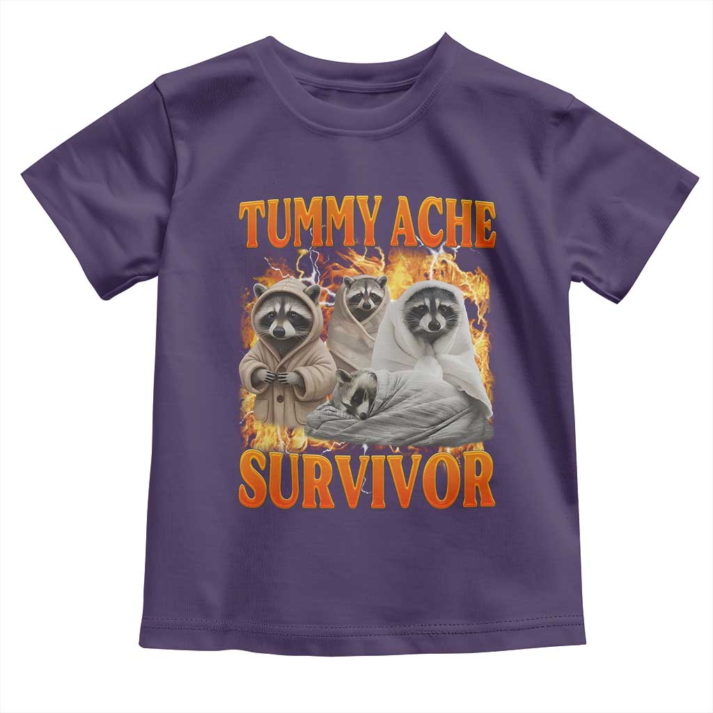 Tummy Ache Survivor Raccoon Meme Toddler T Shirt