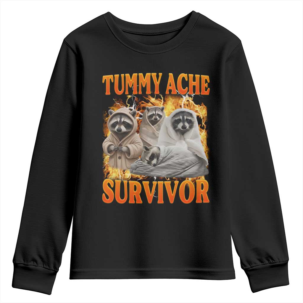 Tummy Ache Survivor Raccoon Meme Youth Sweatshirt
