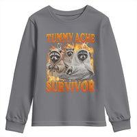 Tummy Ache Survivor Raccoon Meme Youth Sweatshirt