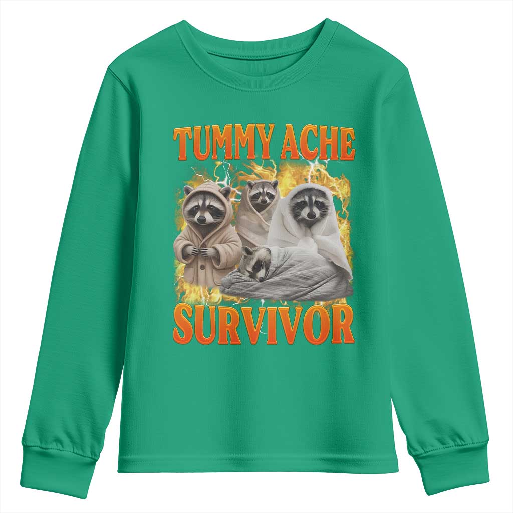 Tummy Ache Survivor Raccoon Meme Youth Sweatshirt