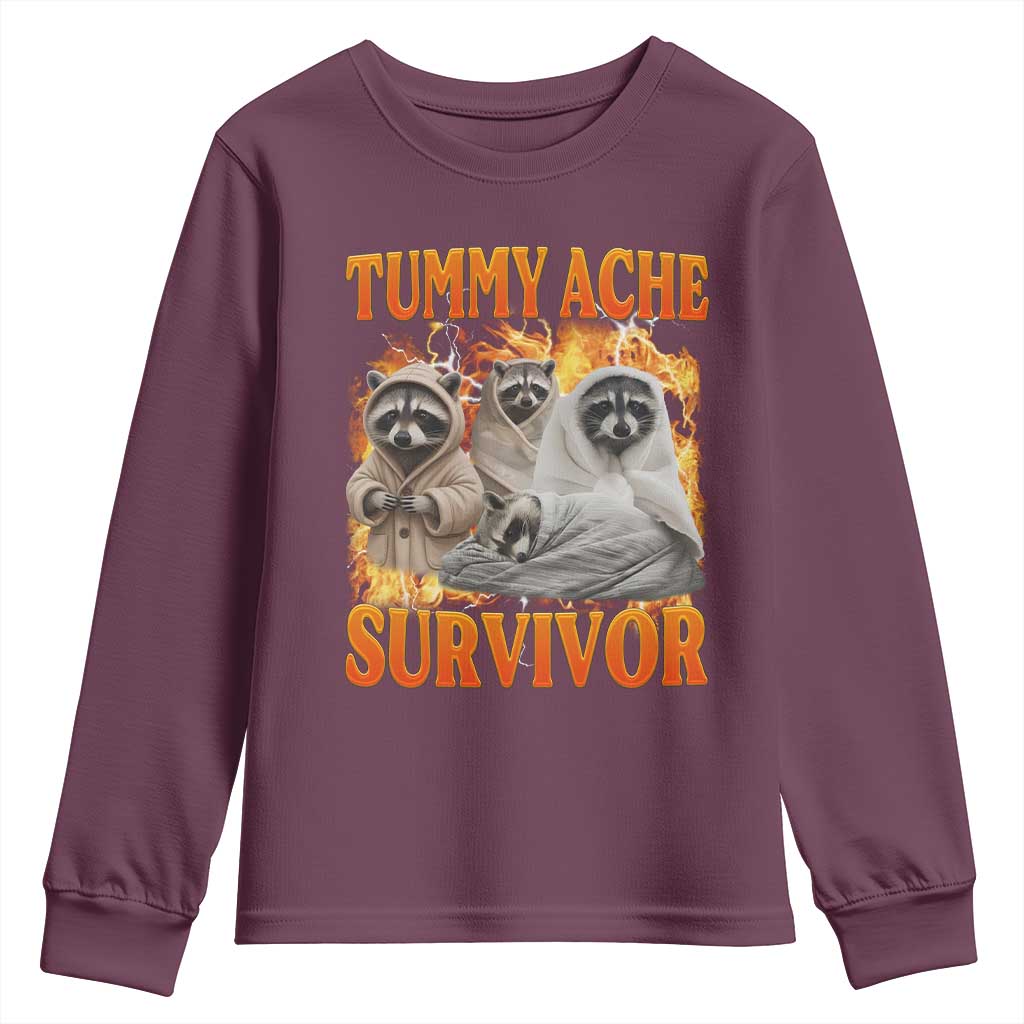 Tummy Ache Survivor Raccoon Meme Youth Sweatshirt