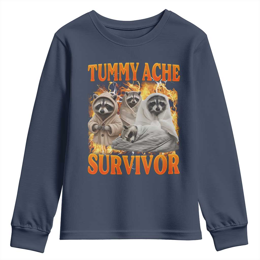 Tummy Ache Survivor Raccoon Meme Youth Sweatshirt