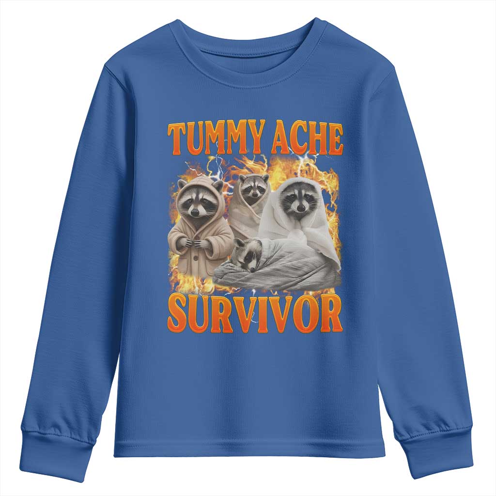 Tummy Ache Survivor Raccoon Meme Youth Sweatshirt