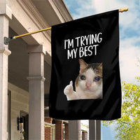 Im Trying My Best Funny Crying Cat Meme Garden Flag - Wonder Print Shop
