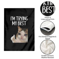 Im Trying My Best Funny Crying Cat Meme Garden Flag - Wonder Print Shop