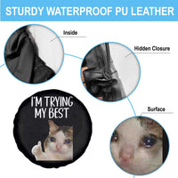 Im Trying My Best Funny Crying Cat Meme Spare Tire Cover - Wonder Print Shop