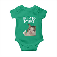 Im Trying My Best Funny Crying Cat Meme Baby Onesie - Wonder Print Shop