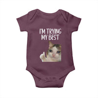 Im Trying My Best Funny Crying Cat Meme Baby Onesie - Wonder Print Shop