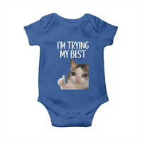 Im Trying My Best Funny Crying Cat Meme Baby Onesie - Wonder Print Shop