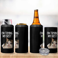 Im Trying My Best Funny Crying Cat Meme 4 in 1 Can Cooler Tumbler - Wonder Print Shop