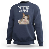 Im Trying My Best Funny Crying Cat Meme Sweatshirt - Wonder Print Shop