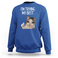 Im Trying My Best Funny Crying Cat Meme Sweatshirt - Wonder Print Shop