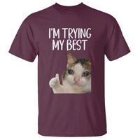 Im Trying My Best Funny Crying Cat Meme T Shirt - Wonder Print Shop