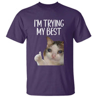 Im Trying My Best Funny Crying Cat Meme T Shirt - Wonder Print Shop