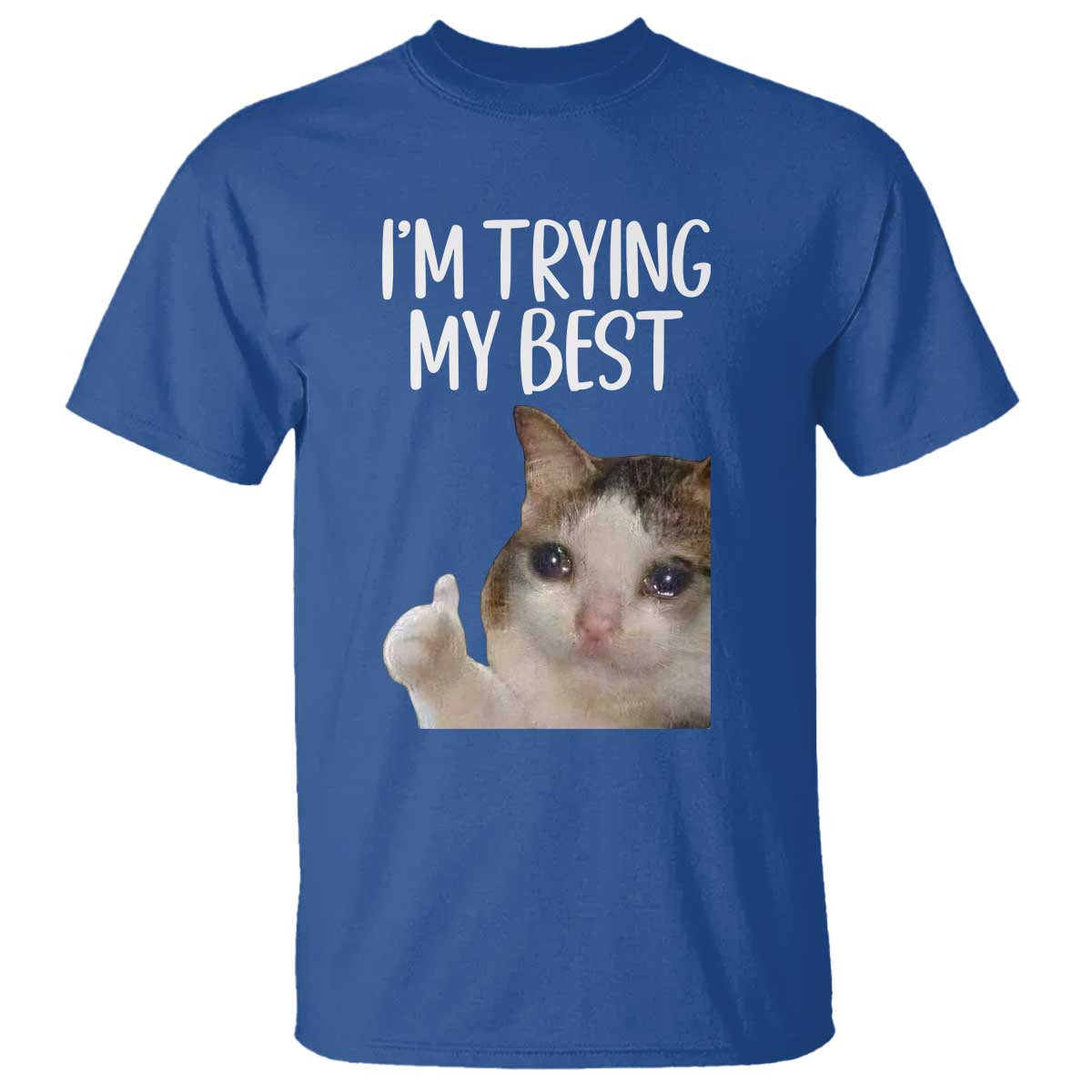 Im Trying My Best Funny Crying Cat Meme T Shirt - Wonder Print Shop
