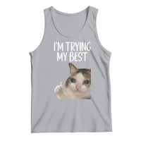 Im Trying My Best Funny Crying Cat Meme Tank Top - Wonder Print Shop