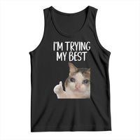 Im Trying My Best Funny Crying Cat Meme Tank Top - Wonder Print Shop