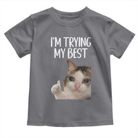Im Trying My Best Funny Crying Cat Meme Toddler T Shirt - Wonder Print Shop