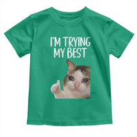 Im Trying My Best Funny Crying Cat Meme Toddler T Shirt - Wonder Print Shop