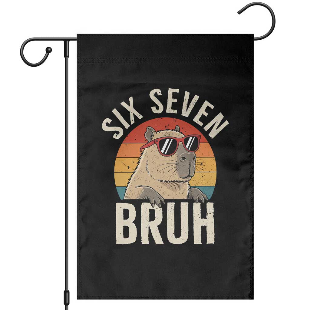 Six Seven Bruh 67 Meme Funny Capybara Garden Flag