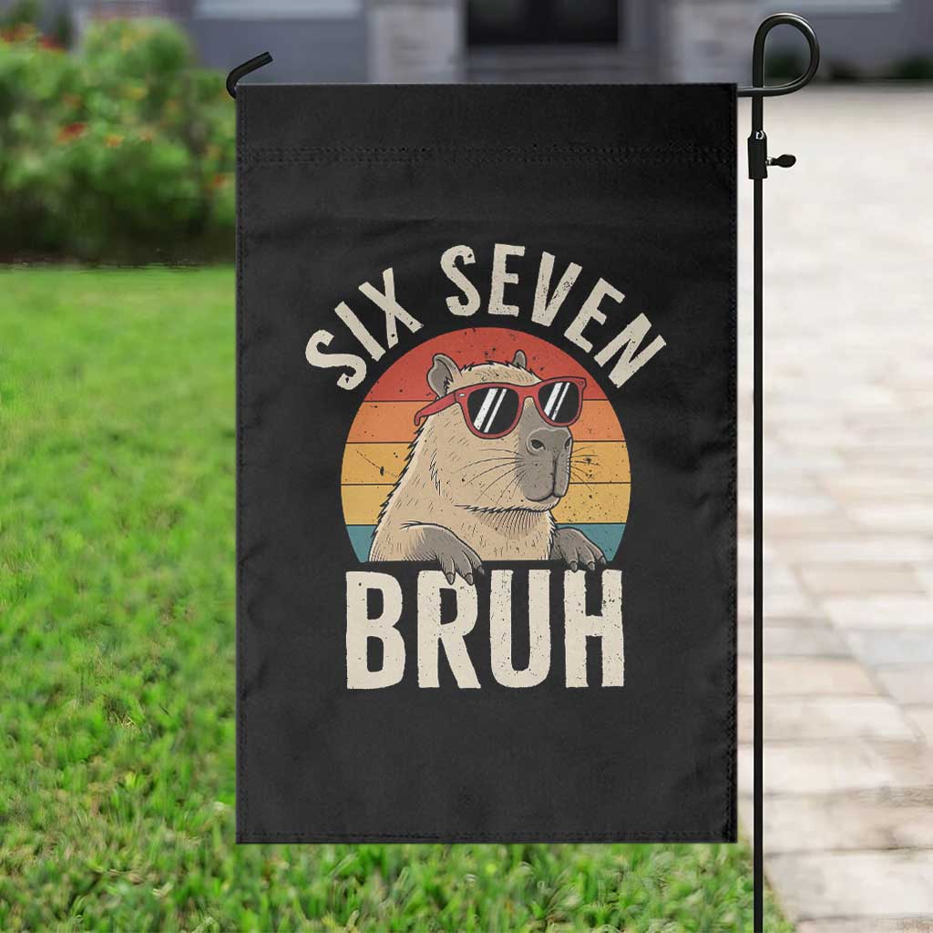 Six Seven Bruh 67 Meme Funny Capybara Garden Flag