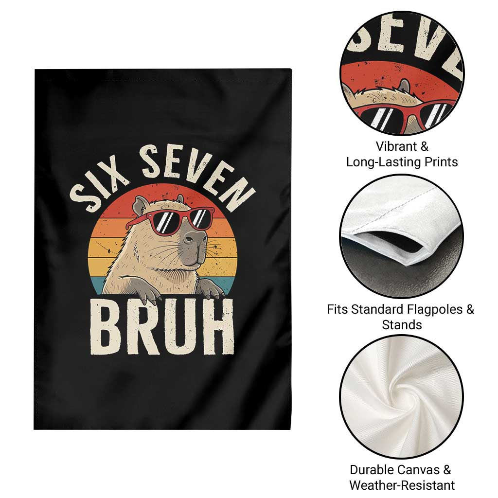 Six Seven Bruh 67 Meme Funny Capybara Garden Flag