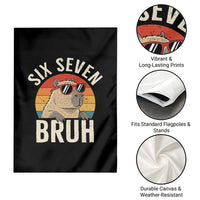 Six Seven Bruh 67 Meme Funny Capybara Garden Flag