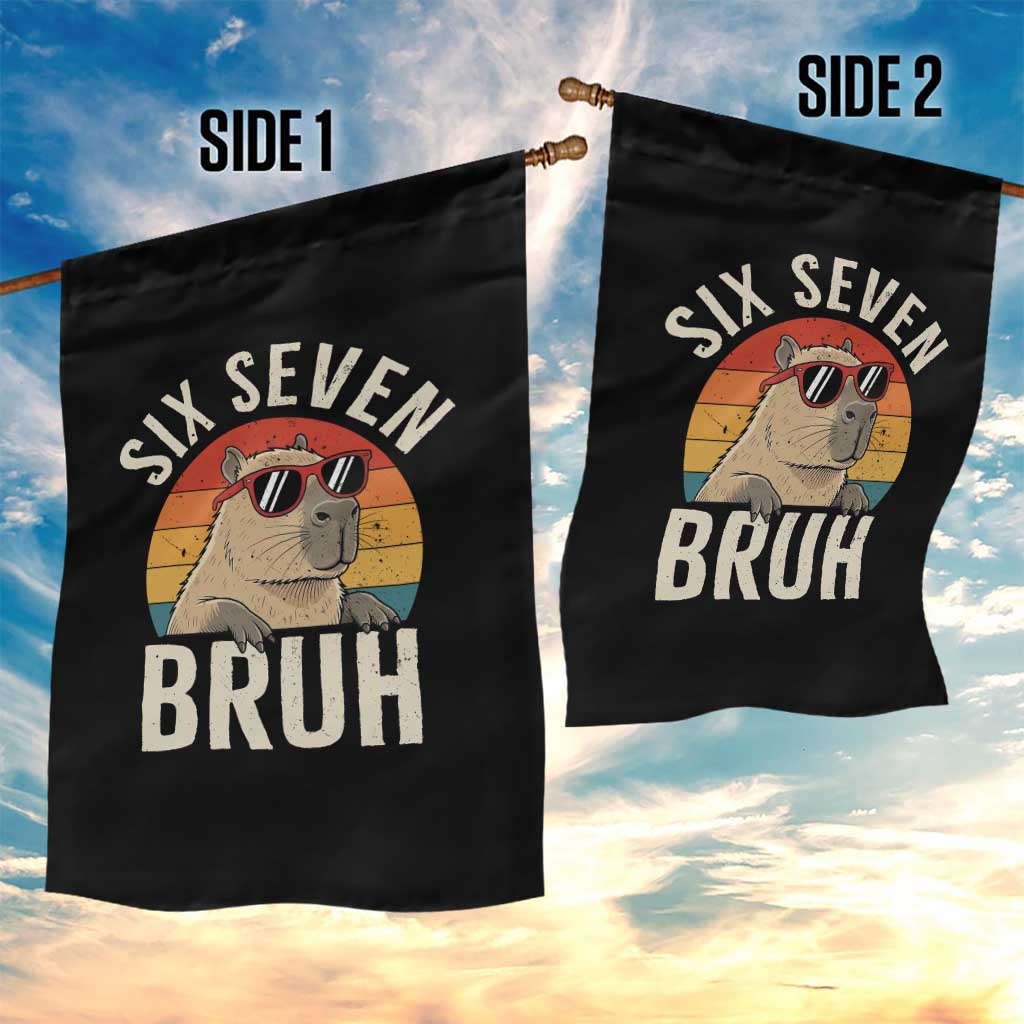 Six Seven Bruh 67 Meme Funny Capybara Garden Flag