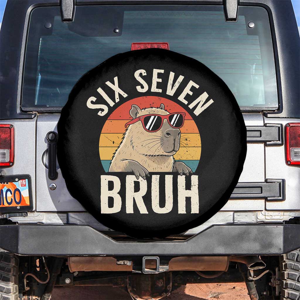 Six Seven Bruh 67 Meme Funny Capybara Spare Tire Cover
