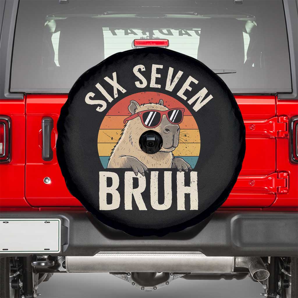 Six Seven Bruh 67 Meme Funny Capybara Spare Tire Cover