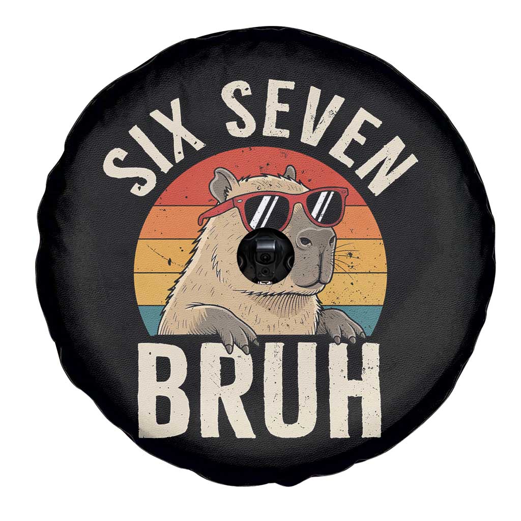 Six Seven Bruh 67 Meme Funny Capybara Spare Tire Cover