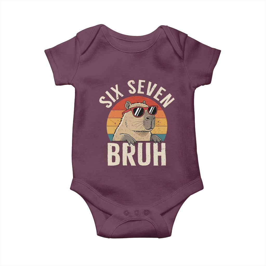 Six Seven Bruh 67 Meme Funny Capybara Baby Onesie