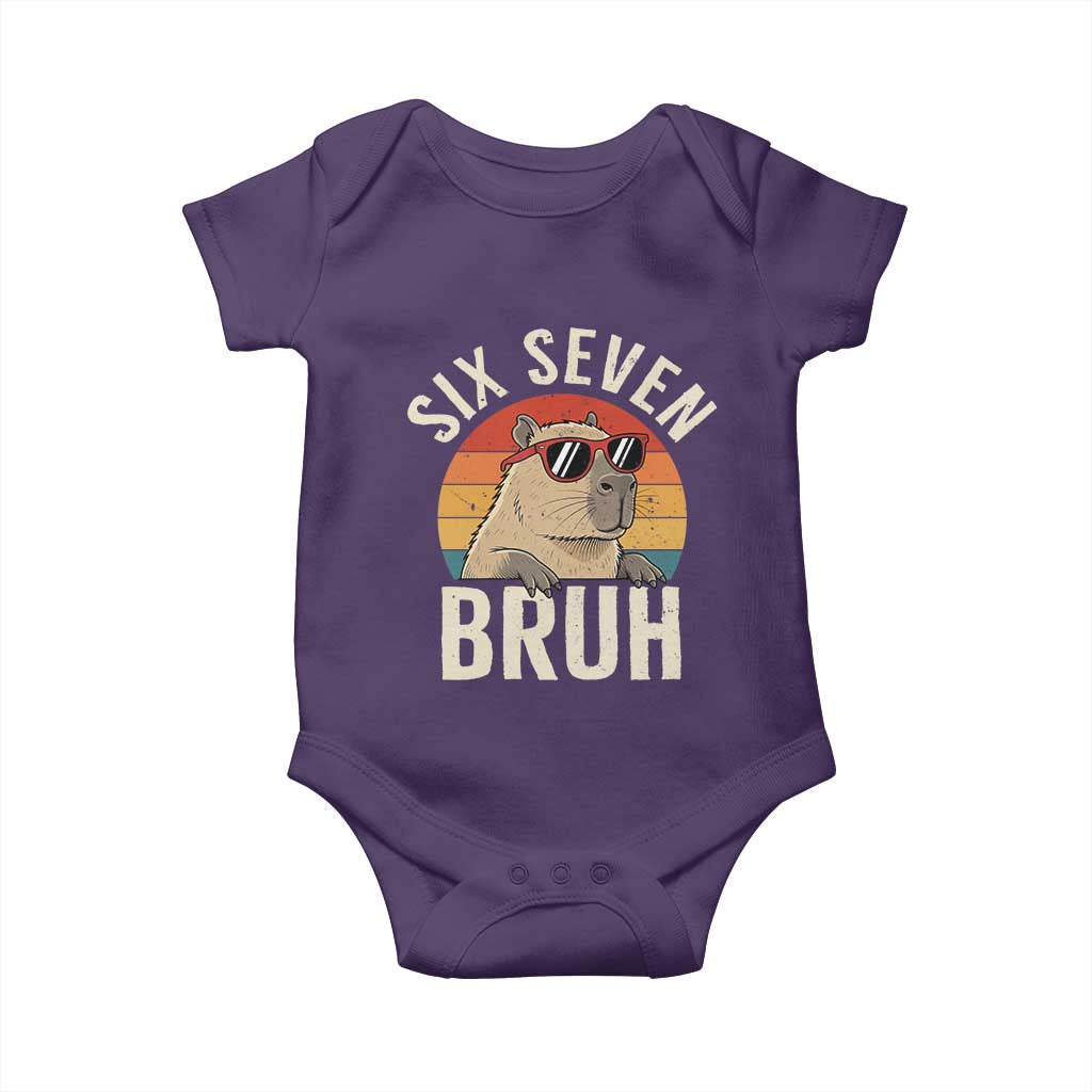 Six Seven Bruh 67 Meme Funny Capybara Baby Onesie