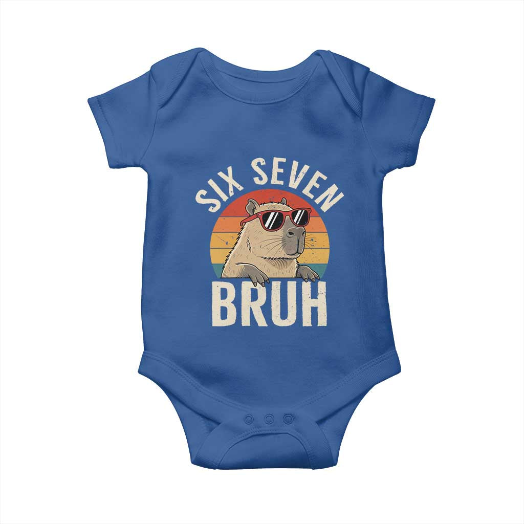 Six Seven Bruh 67 Meme Funny Capybara Baby Onesie