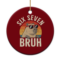 Six Seven Bruh 67 Meme Funny Capybara Ceramic Ornament