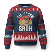 Six Seven Bruh 67 Meme Funny Capybara Ugly Christmas Sweater